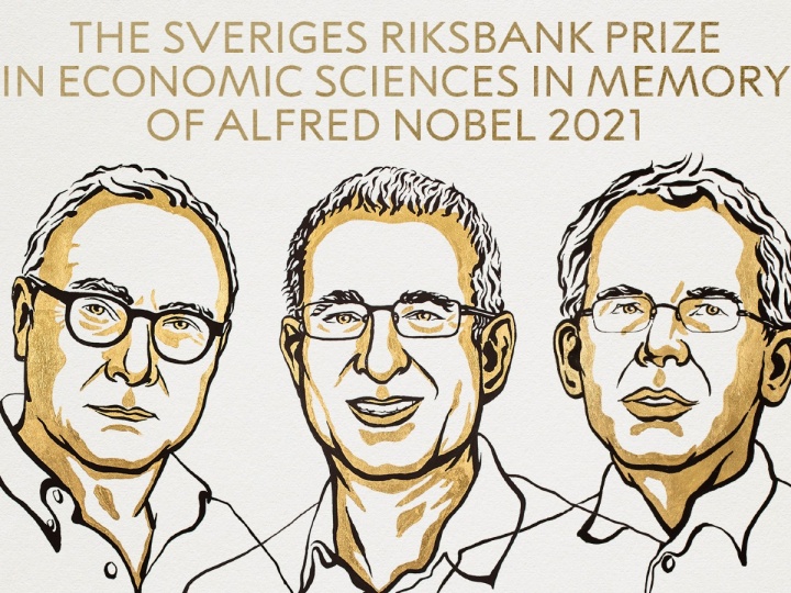 Los economistas David Card, Joshua D. Angrist y Guido Imbens obtuvieron el Premio Nobel de Economía al impulsar el estudio acerca de “la economía laboral” y por la contribución a “las relaciones causales”. Foto: * Twitter @NobelPrize
