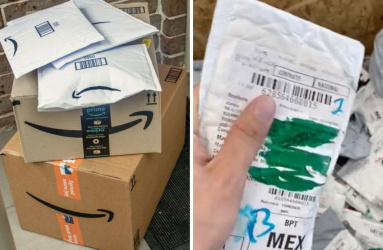 Hombre compra paquetes perdidos de Amazon