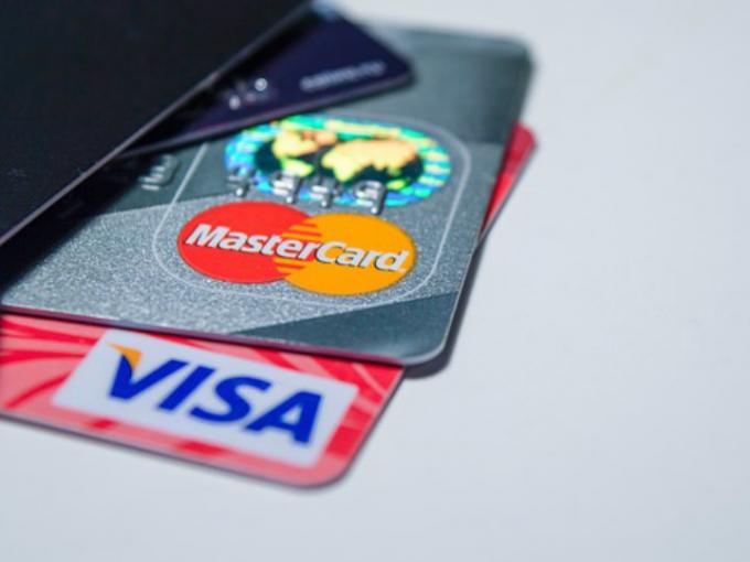 Cartel aviso Pegatina todas las principales tarjetas de crédito y débito aceptadas aquí MasterCard Visa 