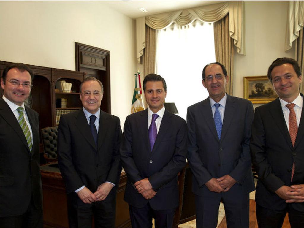 En su visita México, Florentino Pérez, presidente de ACS y también del club de futbol, Real Madrid, se ha reunido con el director general de Pemex. Foto: Cuartoscuro.