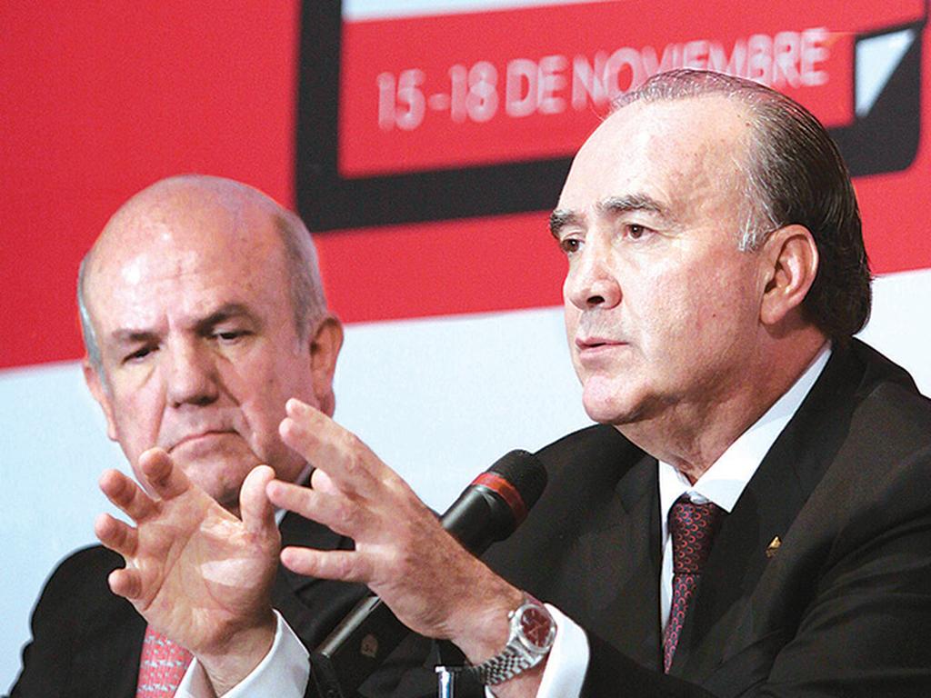 Los presidentes Vicente Yáñez, de ANTAD, y Jorge Dávila, de Concanaco, hablaron de las estrategias de El Buen Fin. Foto: Cuartoscuro