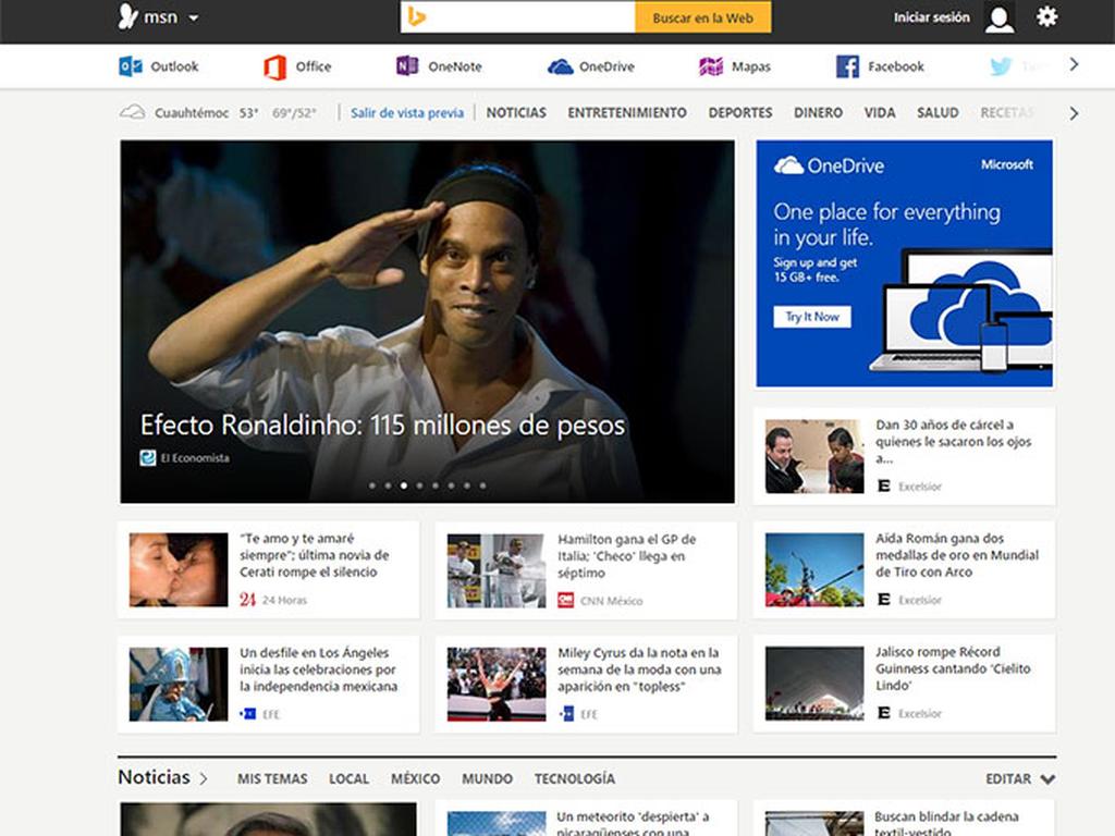 MSN es relanzada como plataforma de noticias y productividad. Foto Especial