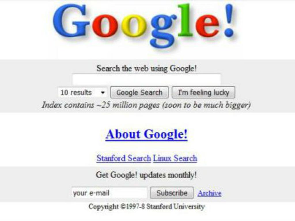 Google 1998. Foto: Especial