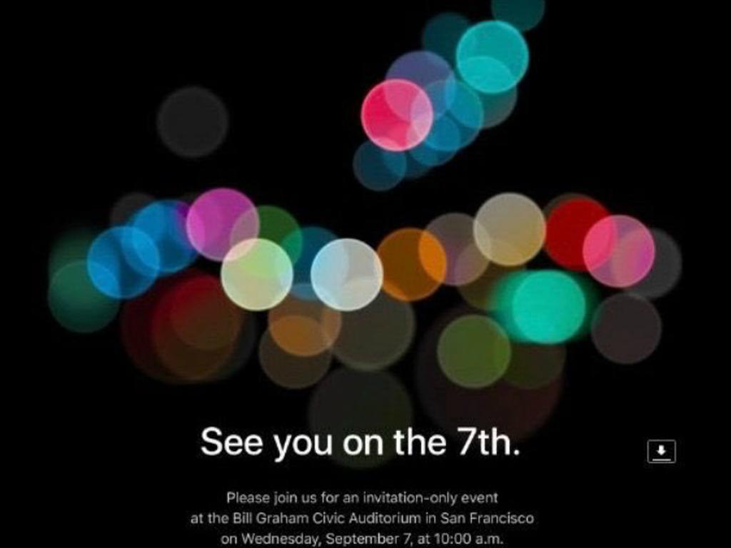 Apple envió una invitación a los medios de comunicación para que reserven el 7 de septiembre. Foto: Apple.