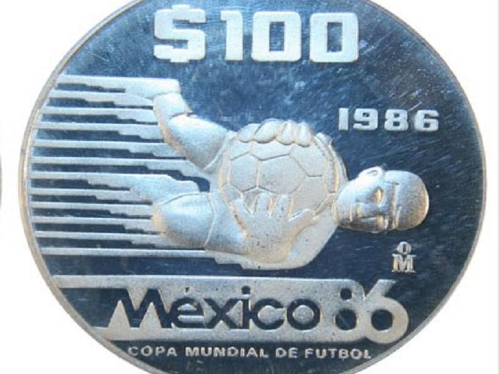 La moneda conmemorativa del mundial. Foto: Banxico
