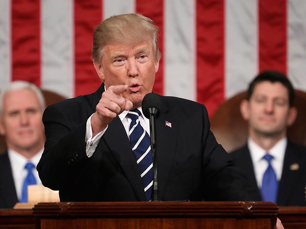 Trump aprovechó la intervención para delinear los objetivos que buscará en su primer año de mandato. Foto: AP