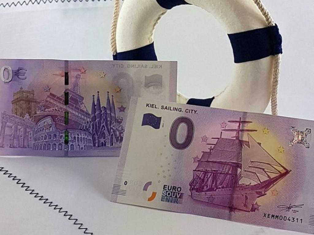 El estado alemán de Schleswig-Holstein emitió una tirada de billetes de 0 euros. Foto: kiel-marketing.de