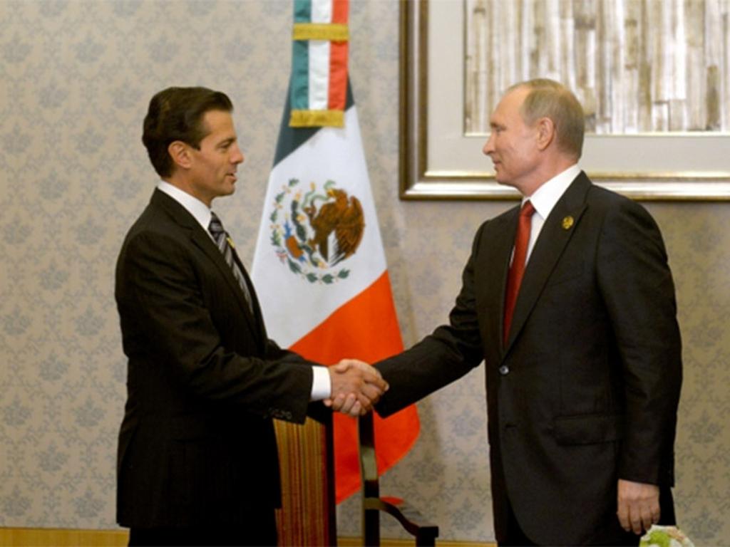 El presidente Enrique Peña Nieto y su homólogo ruso, Vladimir Putin en una reunión bilateral, realizada el pasado 5 de septiembre de 2017, en Xiamen. Foto: Archivo Notimex