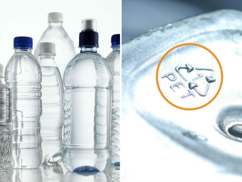 Las botellas de plástico como las de refresco y agua en su envase tienen varios números pequeños poco notables. Foto: Especial