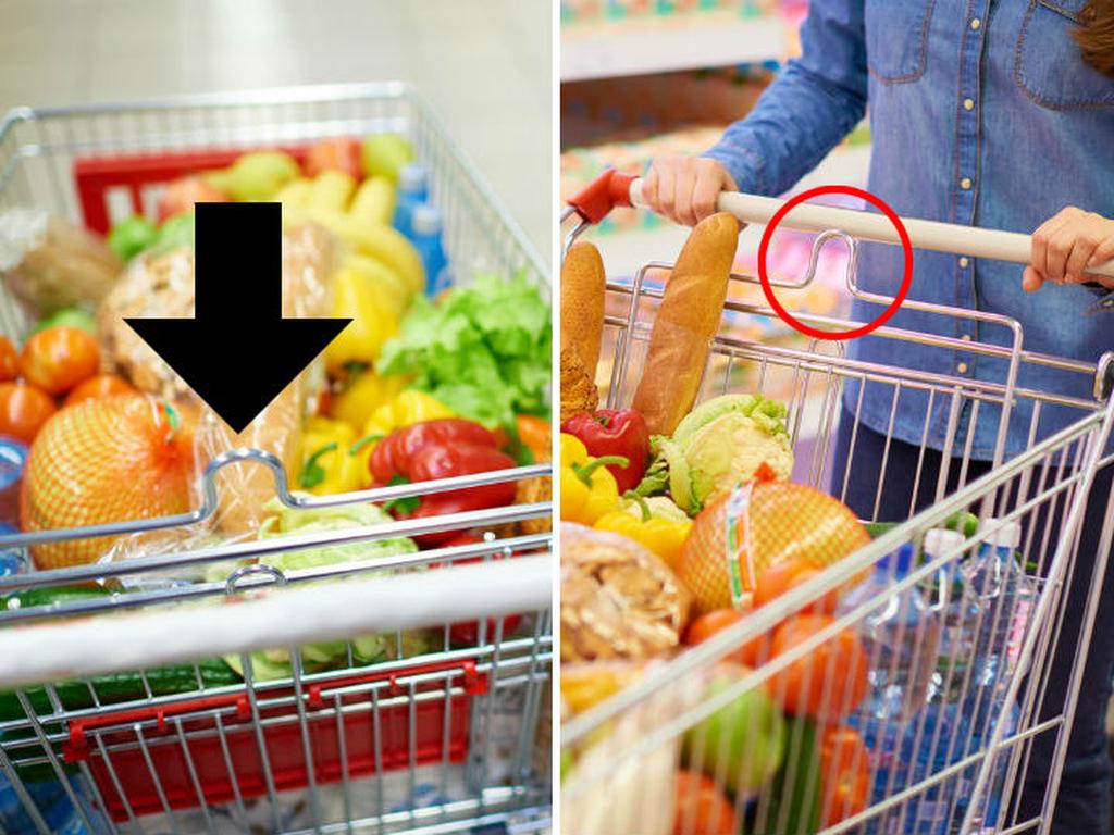 El  verdadero uso de las “asas” del carrito del supermercado. Foto: Especial