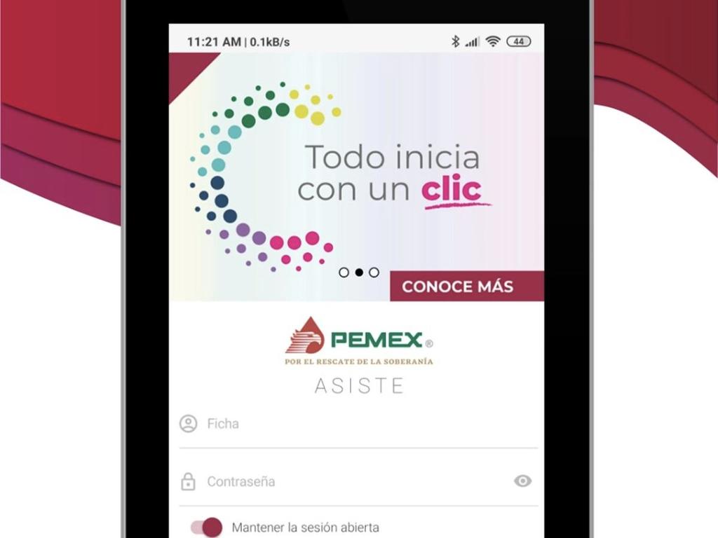 iPad que muestra la pantalla de inicio de la app Pemex Asiste