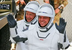 Robert Behnken y Douglas Hurley, astronautas de la NASA que irán en cohete de Space X. Foto: Reuters