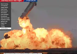 Explota prototipo de cohete Starship de SpaceX al aterrizar. Foto: Captura de pantalla Excélsior