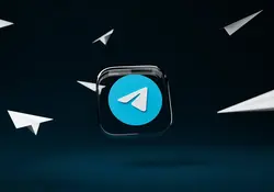 Icono de la app Telegram y aviones de papel