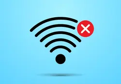 Símbolo de red WiFi sin conectividad. 