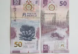 Nuevo billete 50 pesos por anverso y reverso