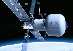 Estación espacial Spacelab en la orbita del planeta 