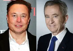 imagen dividida, de un lado Elon Musk y del otro Bernard Arnault