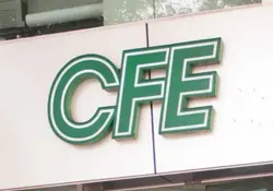 Logo de CFE con letras verdes y borde blanco 