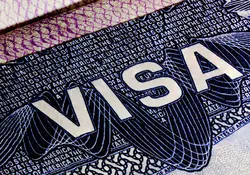 visas de los Estados Unidos de América con un texto Visa