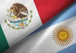 Bandera de México y Argentina 
