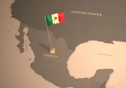 Mapa de México con bandera de México