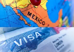 Visa americana y mapa de México