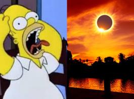 Homero Simpson gritando y eclipse solar 