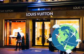 Exterior de una sucursal de Louis Vuitton 