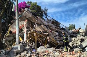 Casa derrumbada por explosión de gas en tlalpan