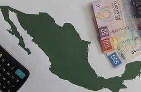 Mapa de México y billetes