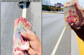Motociclista se encuentra decenas de billetes en la calle