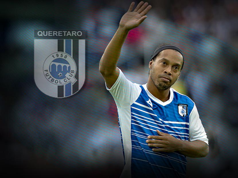 Ronaldinho se dijo comprometido con el equipo queretano, con quien desea obtener el pase a la final del Clausura 2015 de la Liga MX. Foto: Mexport