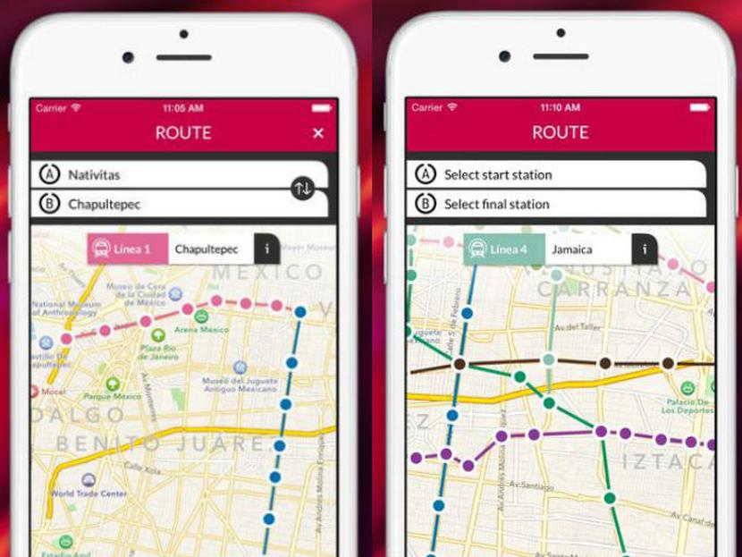 La aplicación diseñada para moverse en la ciudad de México, sugiere al usuario los medios de transporte cercanos y trasbordos. Foto: Metroplex.