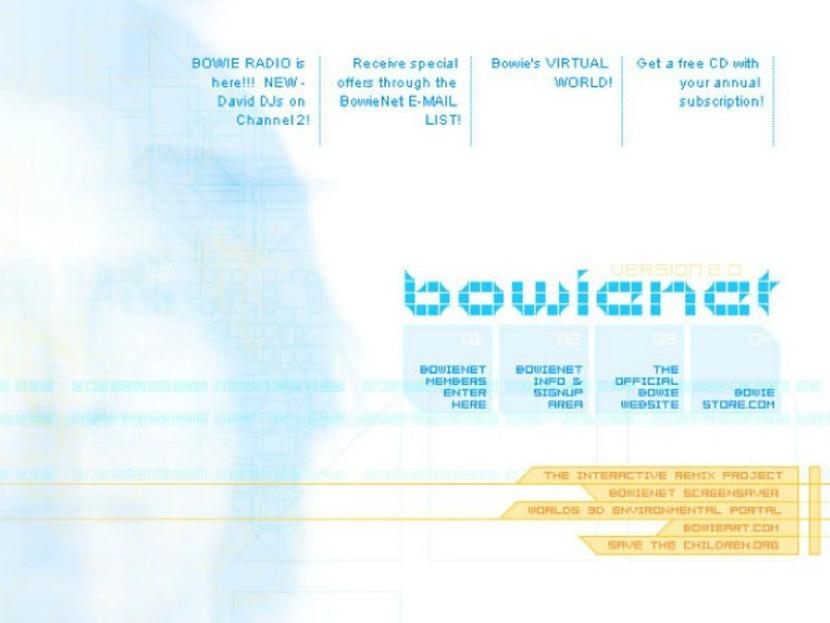 El sitio de internet de Bowie demuestra su constante evolución. Foto: Bowienet.