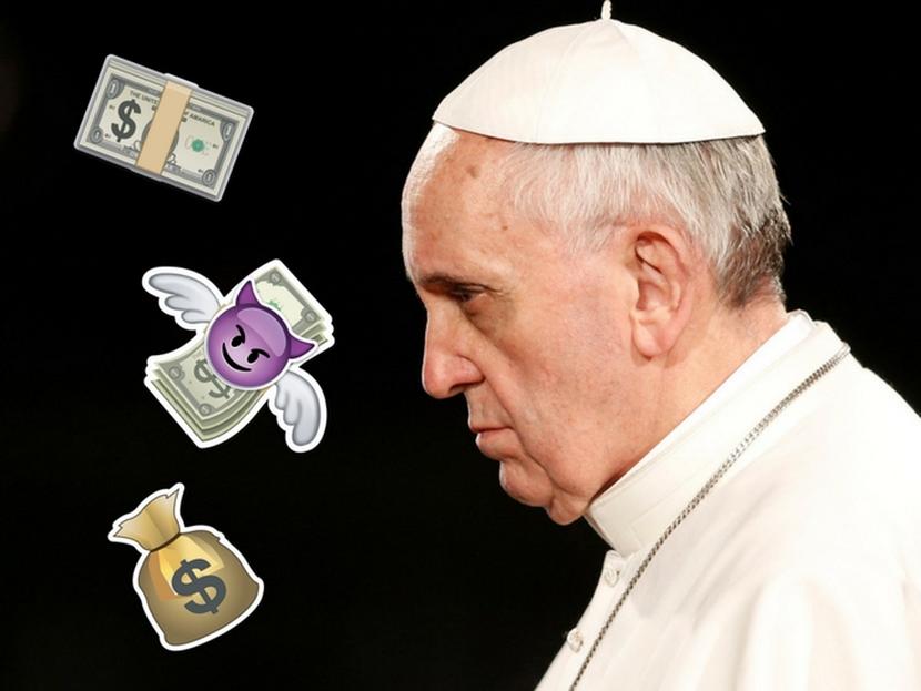 El papa Francisco arremetió hoy contra un orden mundial que ha hecho del dinero 
