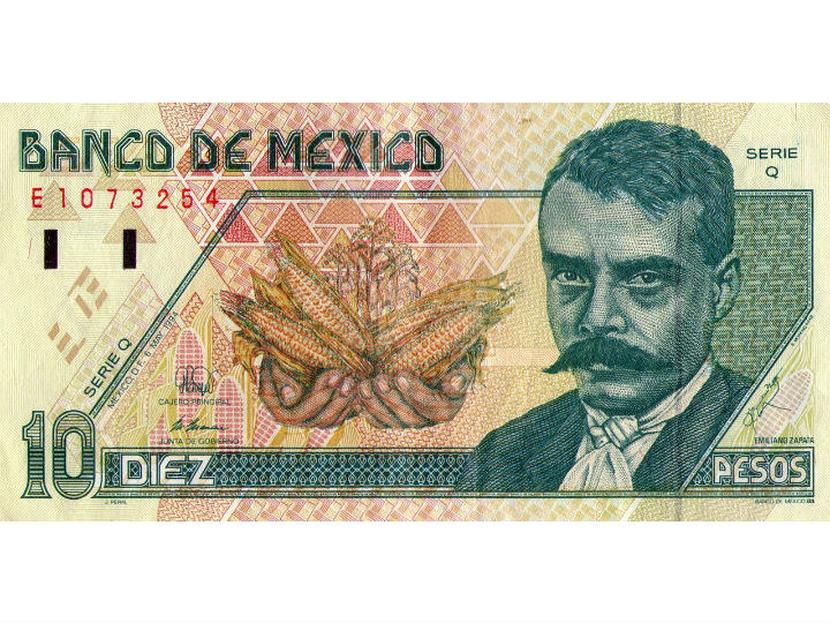 Los billetes de 10 pesos pertenecen a la familia C y D, con circulación desde 1994 y 1996, respectivamente. Foto: Especial