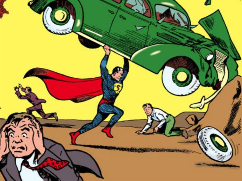 Action Comics nunca pensó que su edición de 1938 donde aparece por primera vez Superman cargando un auto sería el cómic más deseado, buscado y caro de la historia. Foto: Amazon