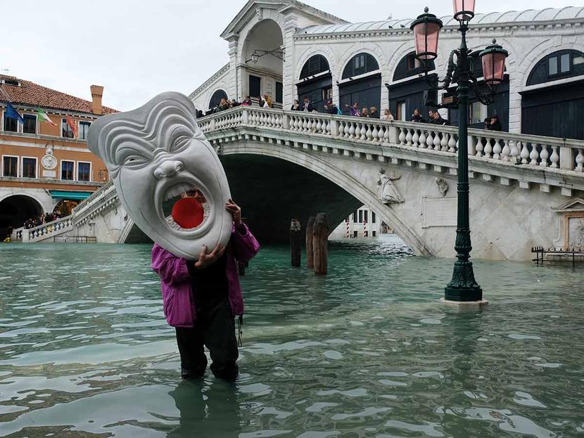 El desastre en Venecia por las inundaciones regresó en menor grado. Foto: Reuters 