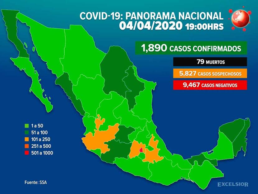 En México suman 1,890 casos confirmados de Covid-19. Foto: Especial