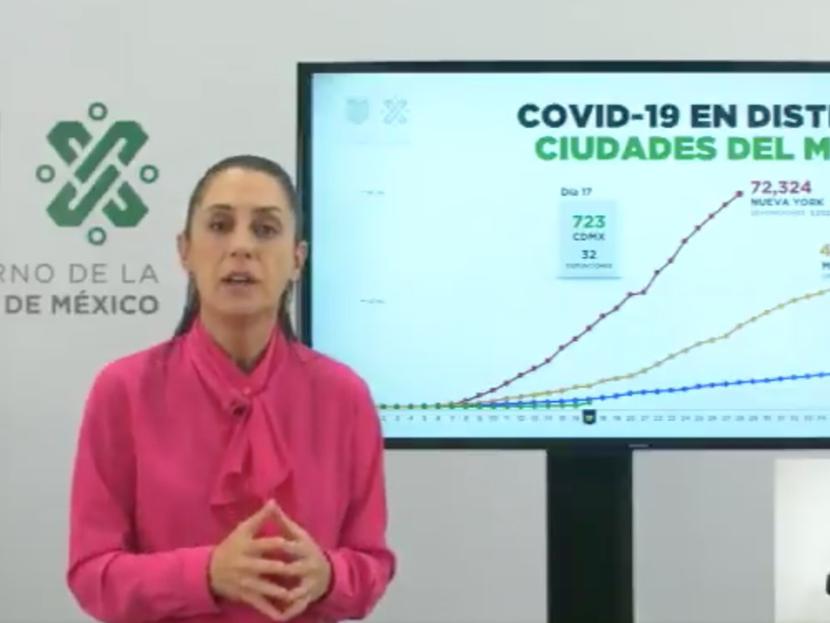 Claudia Sheinbaum advirtió que los casos de coronavirus en la capital aumentarán. Foto: @Claudiashein 