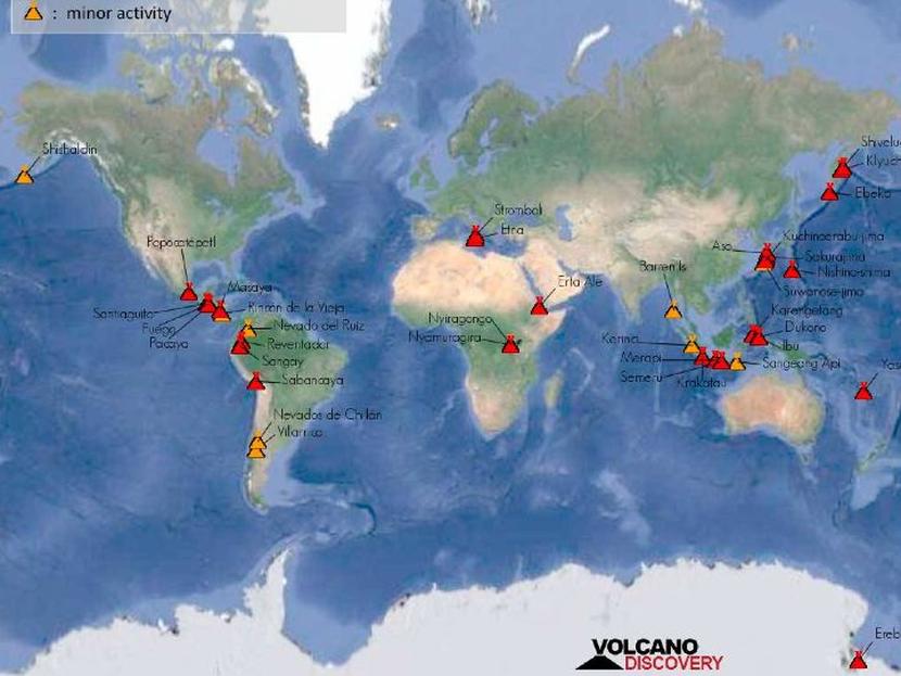 En total, fueron 15 volcanes en el mundo los que también presentaron actividad este viernes 10 de abril. Foto: *volcanodiscovery.com