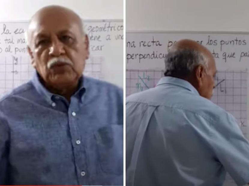 Carlos Eulalio Retana Argueta, profesor de matemáticas del IPN, a sus 68 años, abrió un canal de YouTube a partir de la pandemia. Foto: YouTube/Profesor Carlos Retana Argueta
