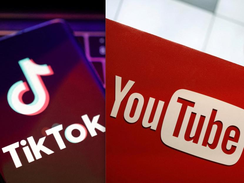 Símbolos de Youtube y TikTok. 
