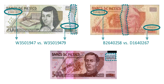 Billete pesos falso seguridad