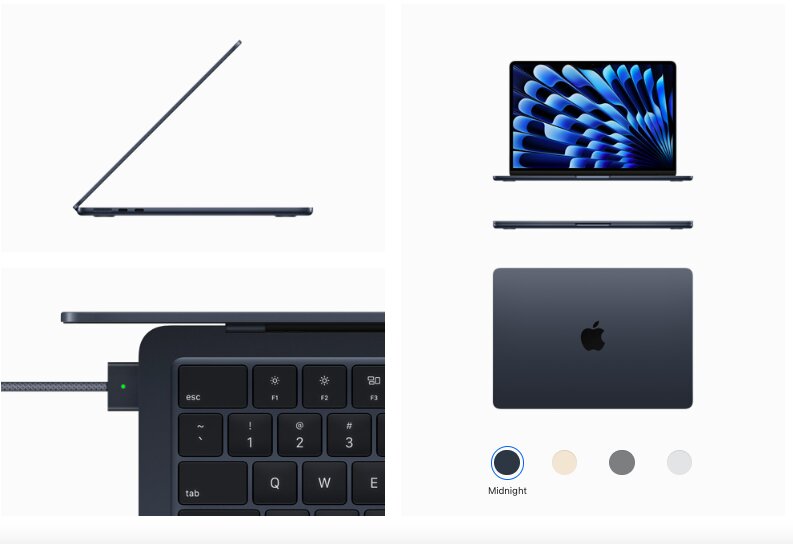La Nueva MacBook Air M2 estará disponible es gris espacial, plateado, dorado y gris