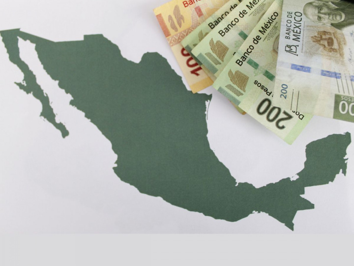 Mapa mexico y billetes 