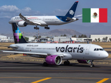 Avión de Volaris y de Aeroméxico 