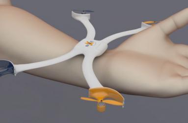 El cuadricóptero Nixie se puede atar en torno a la muñeca y puede volar para tomar fotografías desde lugares de difícil acceso. Foto: Nixie.com.