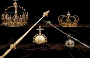 Dos coronas y un orbe de la colección de la familia real de Suecia fueron robados. Fotos: AP y Reuters.